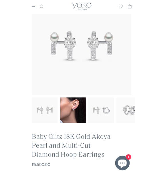 Серьги • Yoko London • Белый