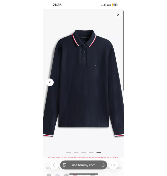 Лонгслив • Tommy Hilfiger • Темно-синий