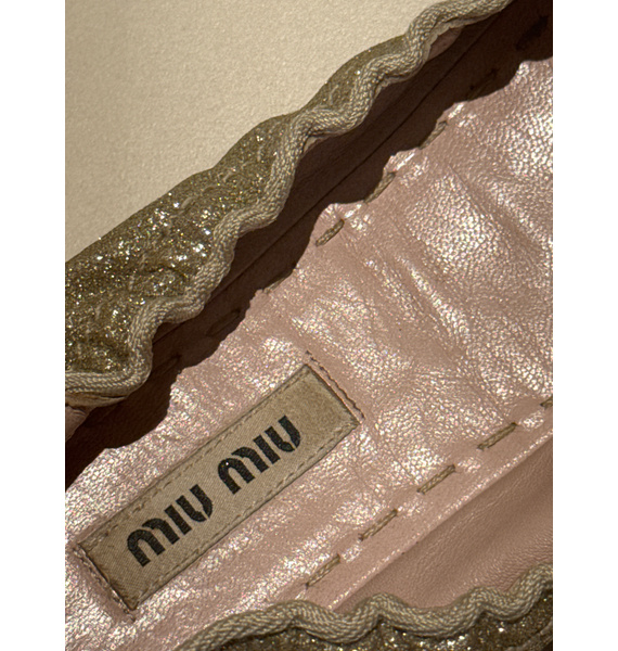 Балетки • Miu Miu • Золотой