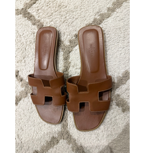 Шлепанцы • Hermès • Коричневый