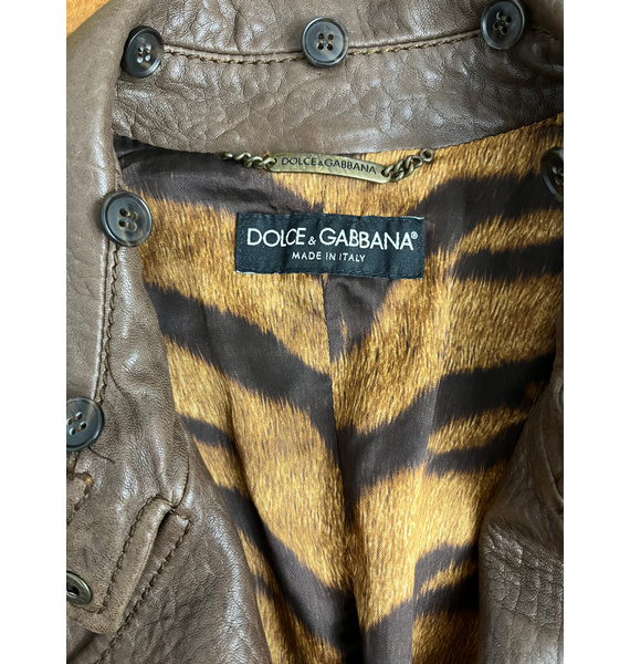 Кожаная куртка • Dolce & Gabbana • Коричневый