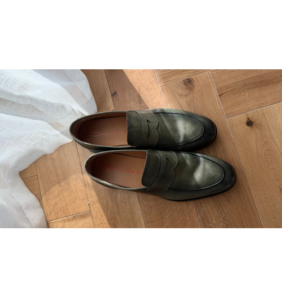 Лоферы • Santoni • Зеленый