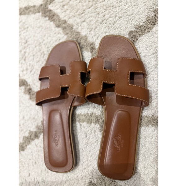 Шлепанцы • Hermès • Коричневый