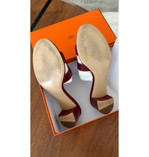 Мюли • Hermès • Бордовый