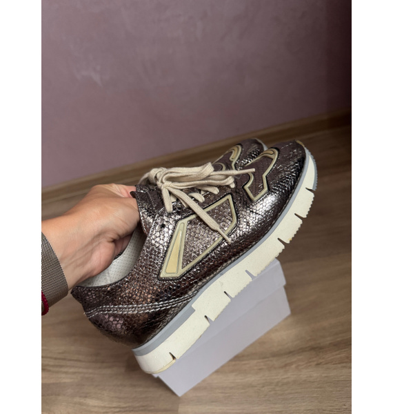 Кроссовки • Santoni • Серебряный
