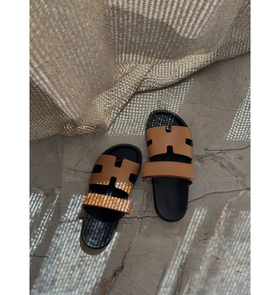 Шлепанцы • Hermès • Коричневый