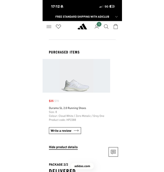 Кроссовки • adidas • Белый