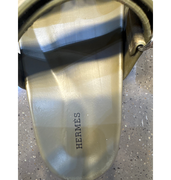 Шлепанцы • Hermès • Зеленый