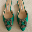 Мюли • Manolo Blahnik • Зеленый