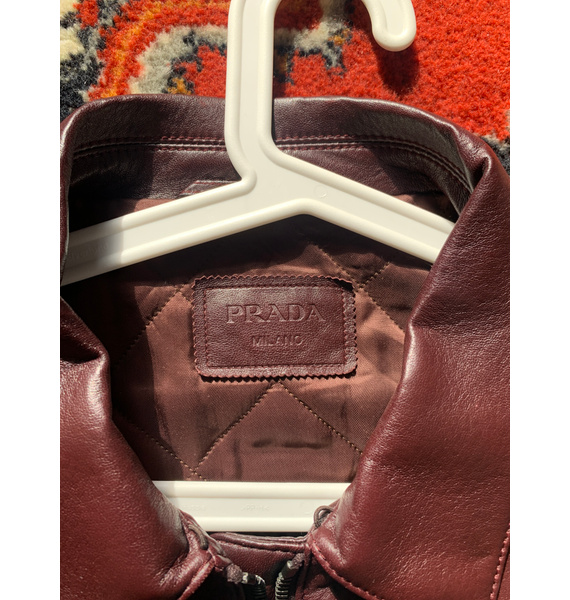 Кожаная куртка • Prada • Коричневый