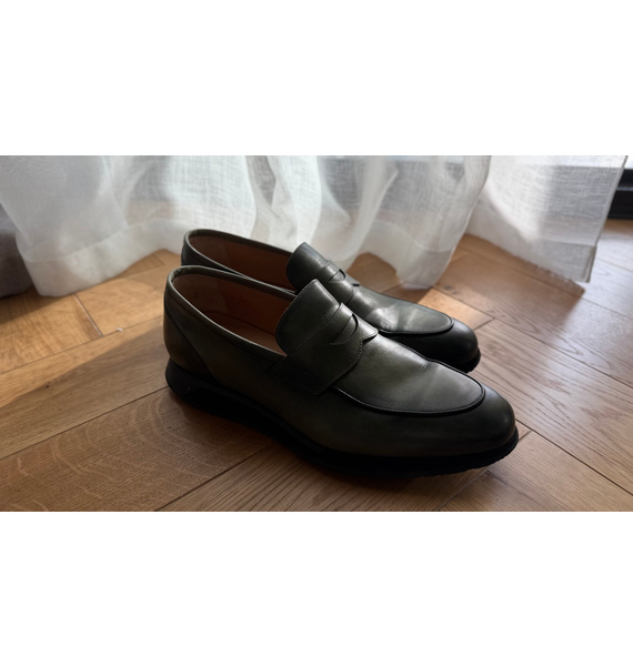 Лоферы • Santoni • Зеленый