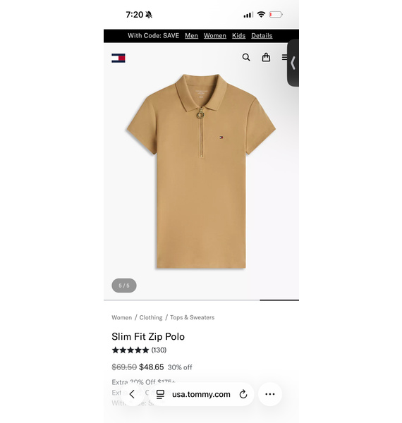 Поло • Tommy Hilfiger • Горчичный