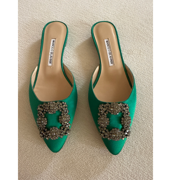 Мюли • Manolo Blahnik • Зеленый