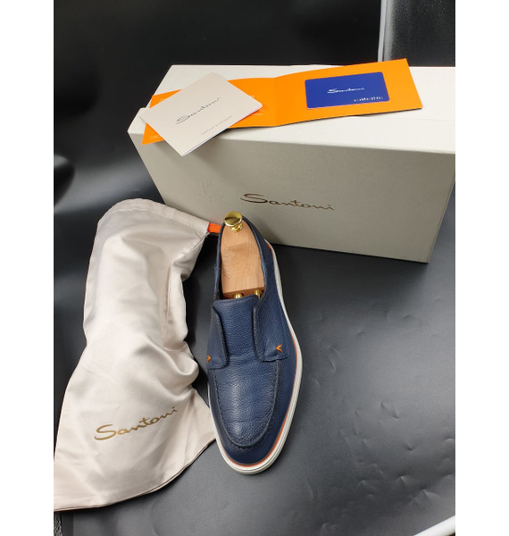 Мокасины • Santoni • Темно-синий