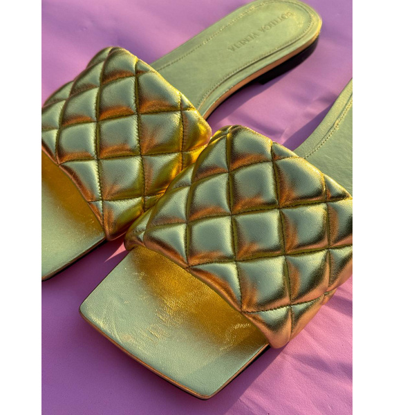 Шлепанцы • Bottega Veneta • Золотой