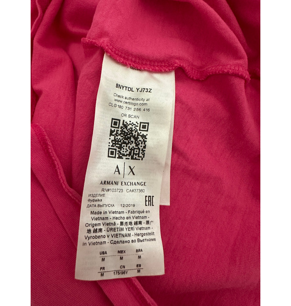 Футболка • Armani Exchange • Розовый