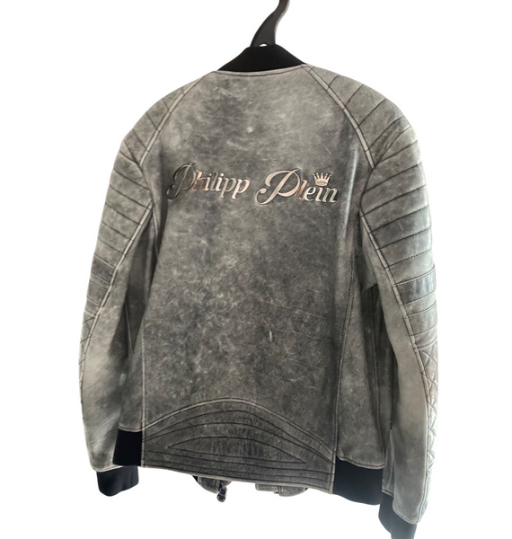 Кожаная куртка • Philipp Plein • Серый