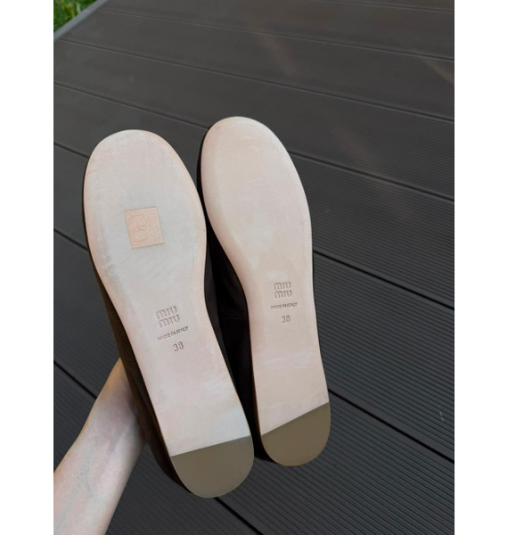 Балетки • Miu Miu • Коричневый
