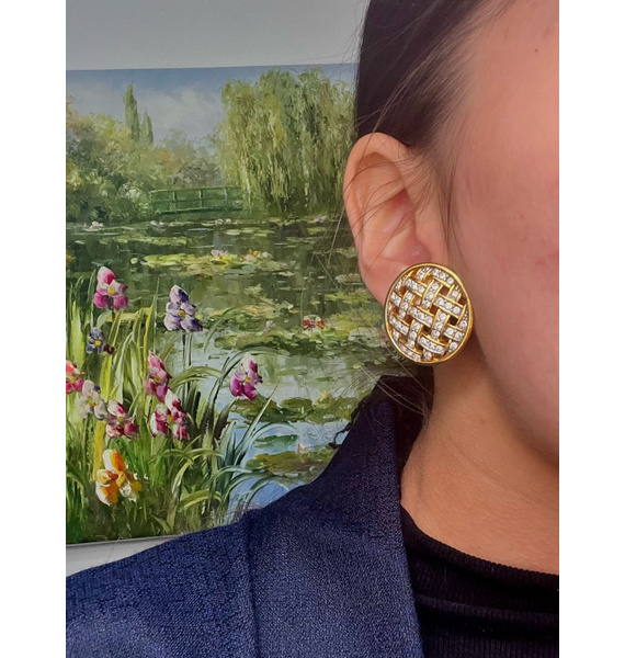 Клипсы • Swarovski • Золотой