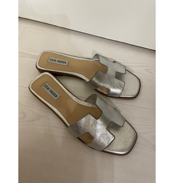 Шлепанцы • Steve Madden • Серебряный