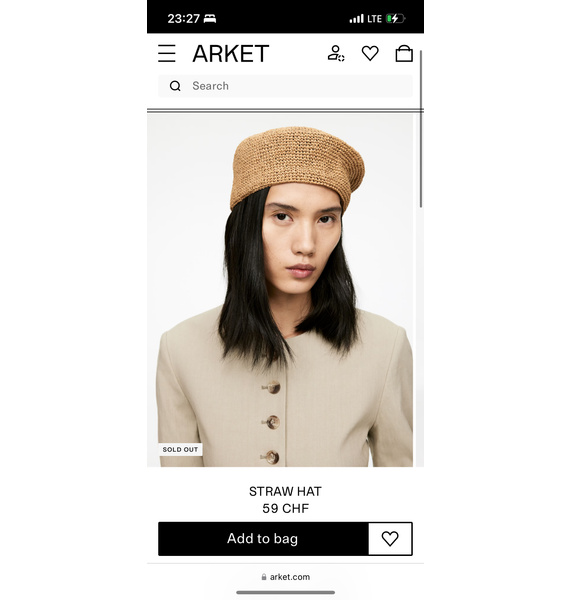Шляпа • Arket • Бежевый