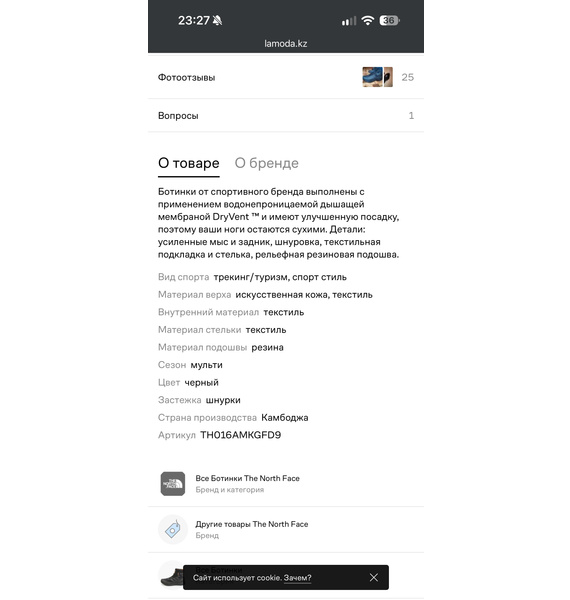 Ботинки • The North Face • Черный