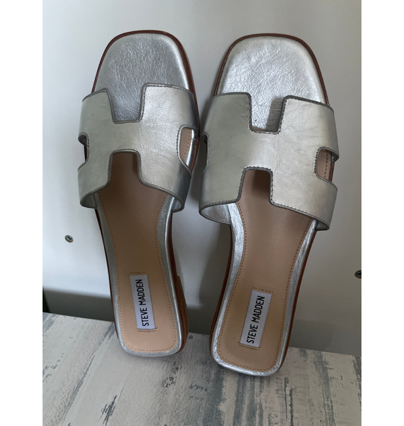 Шлепанцы • Steve Madden • Серебряный