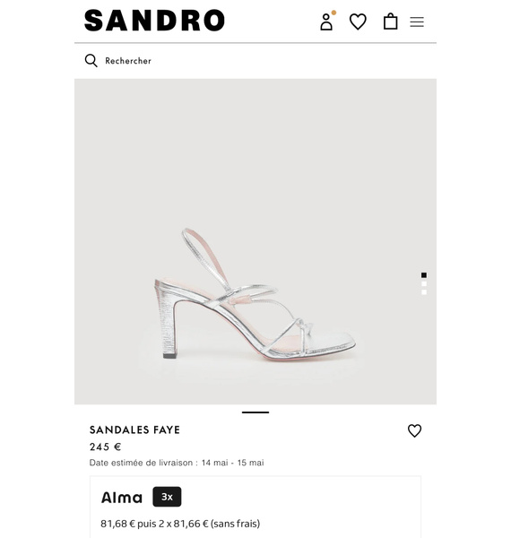 Босоножки • SANDRO • Серый