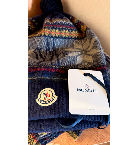 Шапка и шарф • Moncler • Темно-синий