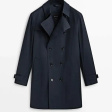 Тренч • Massimo Dutti • Синий