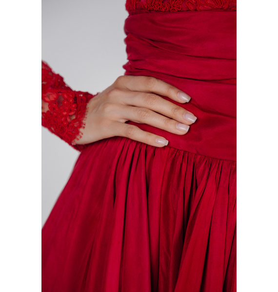 Платье • Marchesa • Бордовый